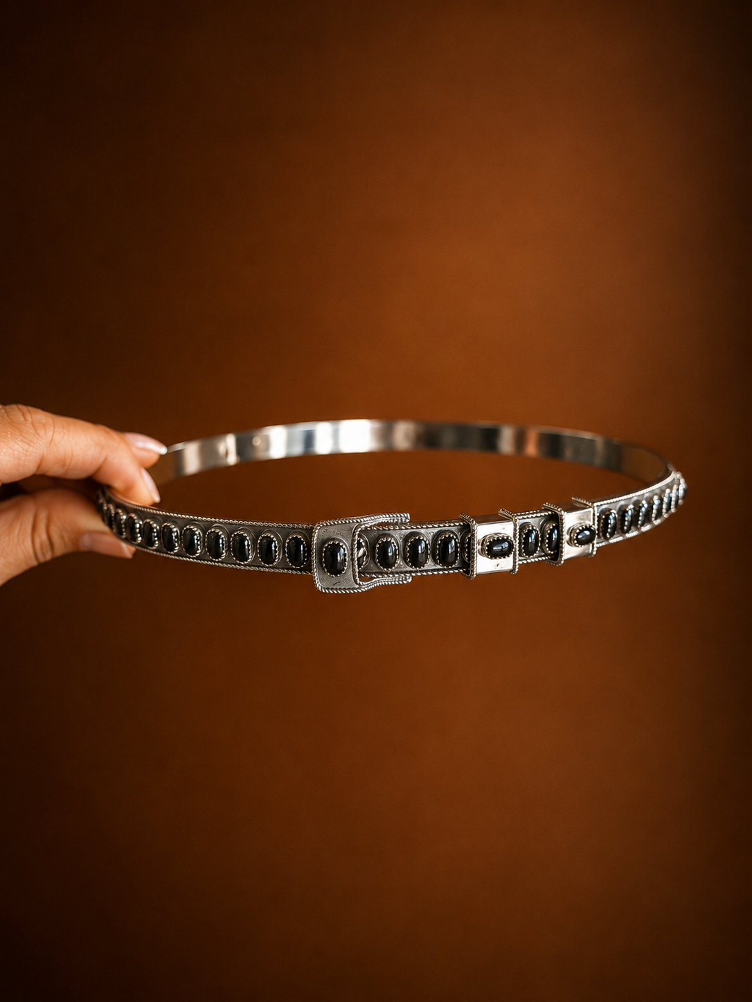James Freeland Multi-Stone Sterling Silver Adjustable Hat Band