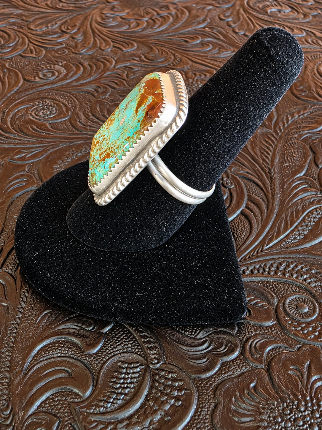 Copper Sky Number 8 Turquoise Statement Ring
