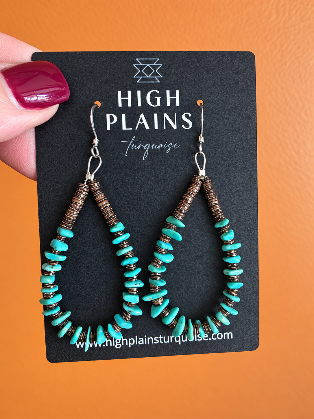 Turquoise and Penshell Heishi Earrings