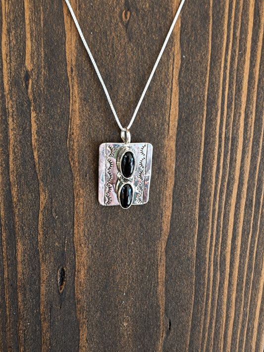 Midnight Mesa Onyx Pendant Necklace