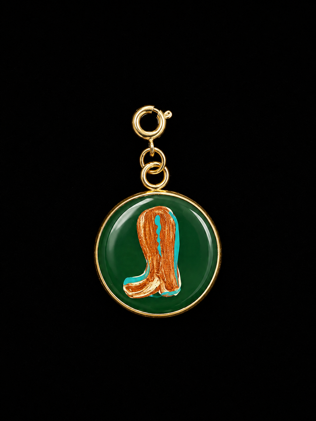 Hand Painted Western Round Charms (Large)