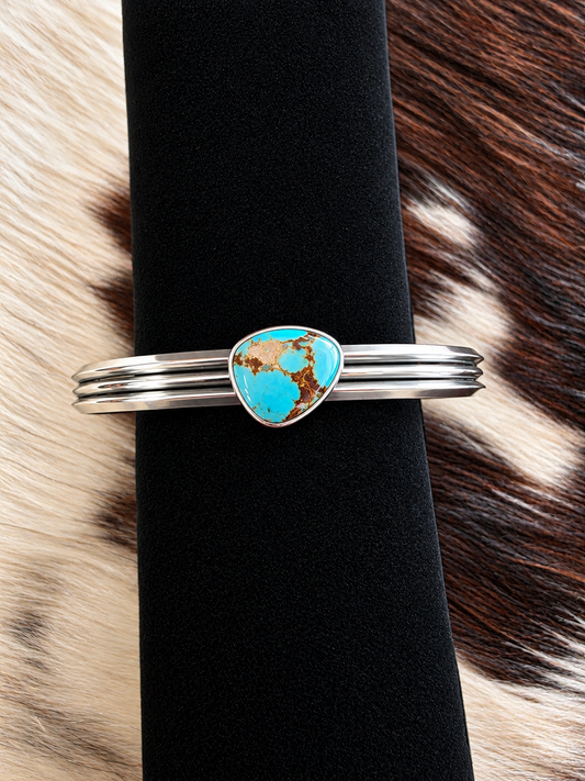 Classic Kingman Turquoise Single Stone Cuff Bracelet