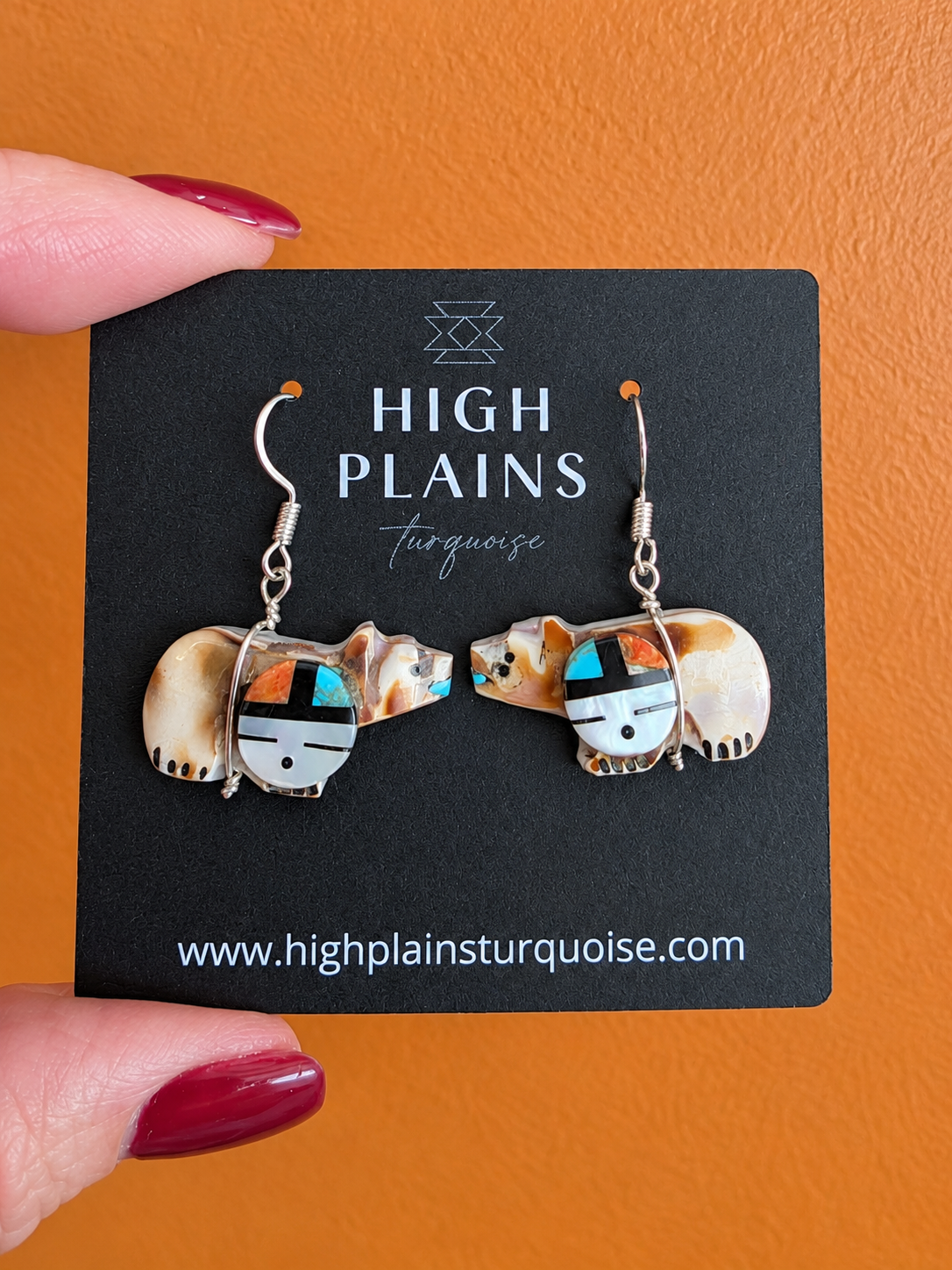 Zuni Bear Fetish Earrings
