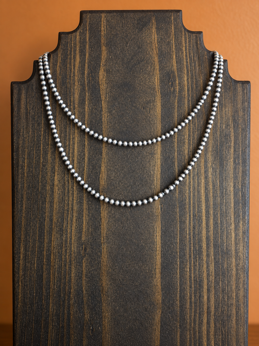 3mm Sterling Silver Bead Necklace