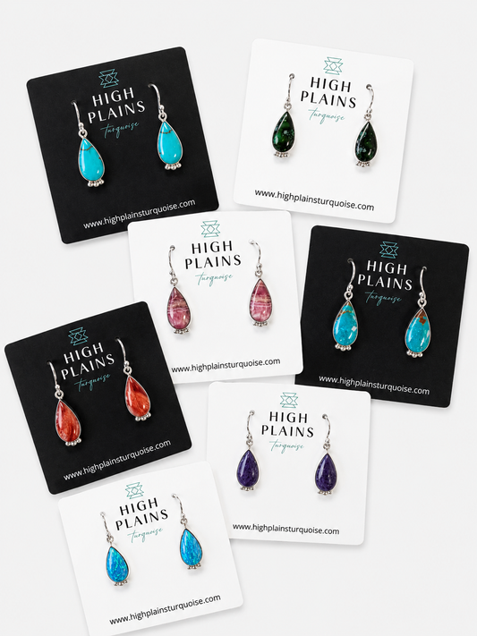 Elsie Armstrong Petite Teardrop Earrings (Assorted Stones)