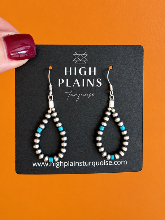 Mini Sterling Turquoise Teardrop Earrings