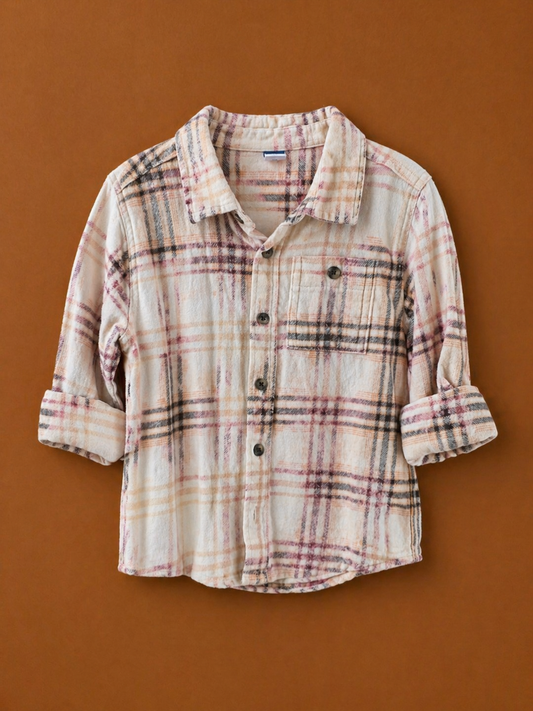 Blossom Donkey Flannel Button Up Shirt by Dolly Estelle - 5T