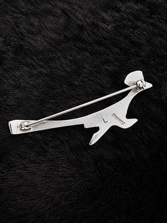 Sterling Silver Turquoise Roadrunner Pin