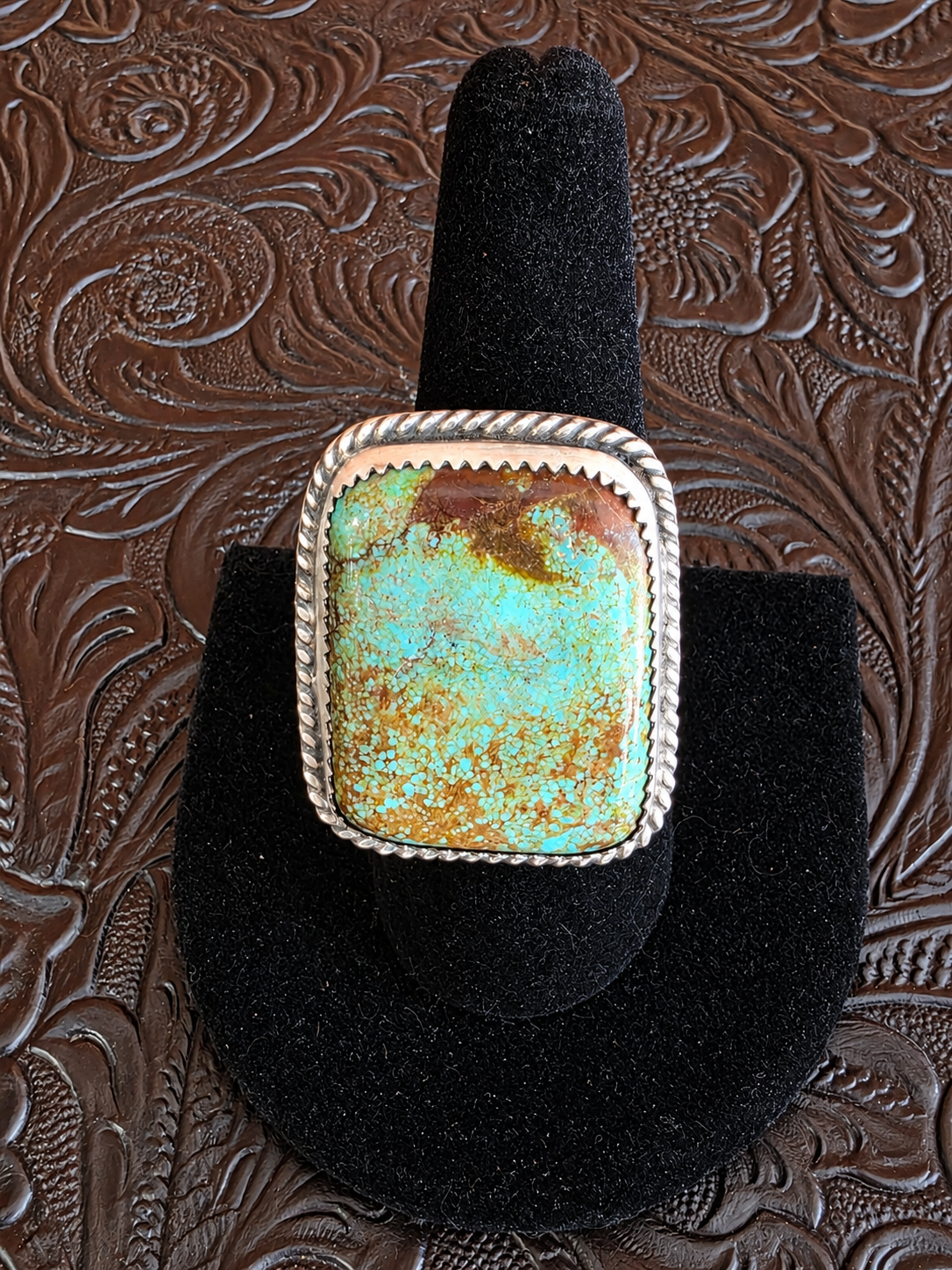 Copper Sky Number 8 Turquoise Statement Ring
