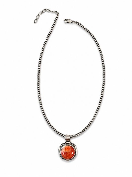 Sunset Glow Spiny Oyster Pendant Necklace