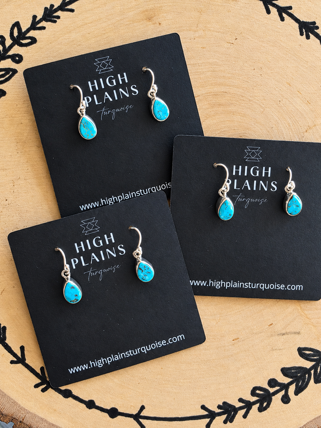 Mini Natural Kingman Teardrop Earrings