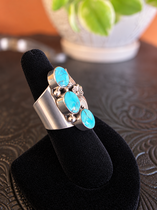3-Stone Kingman Floral Ring