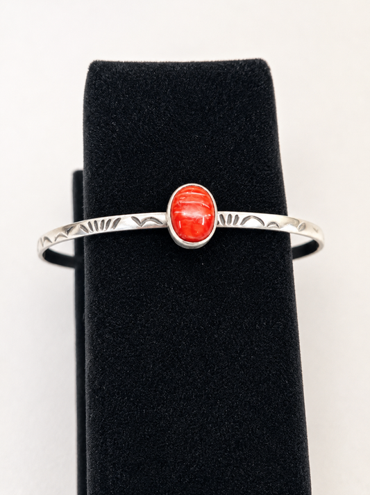 Sweet Stamped Sterling Spiny Stacker Cuff