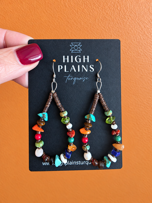 Santo Domingo Multi Stone Heishi Earrings