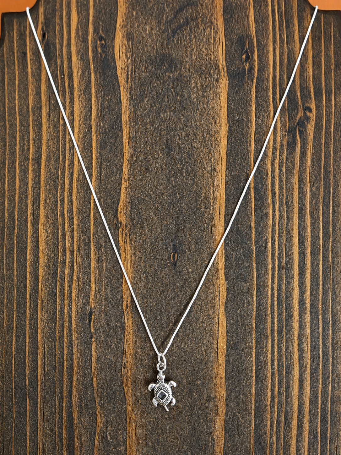 Sterling Silver Turtle Pendant Necklace