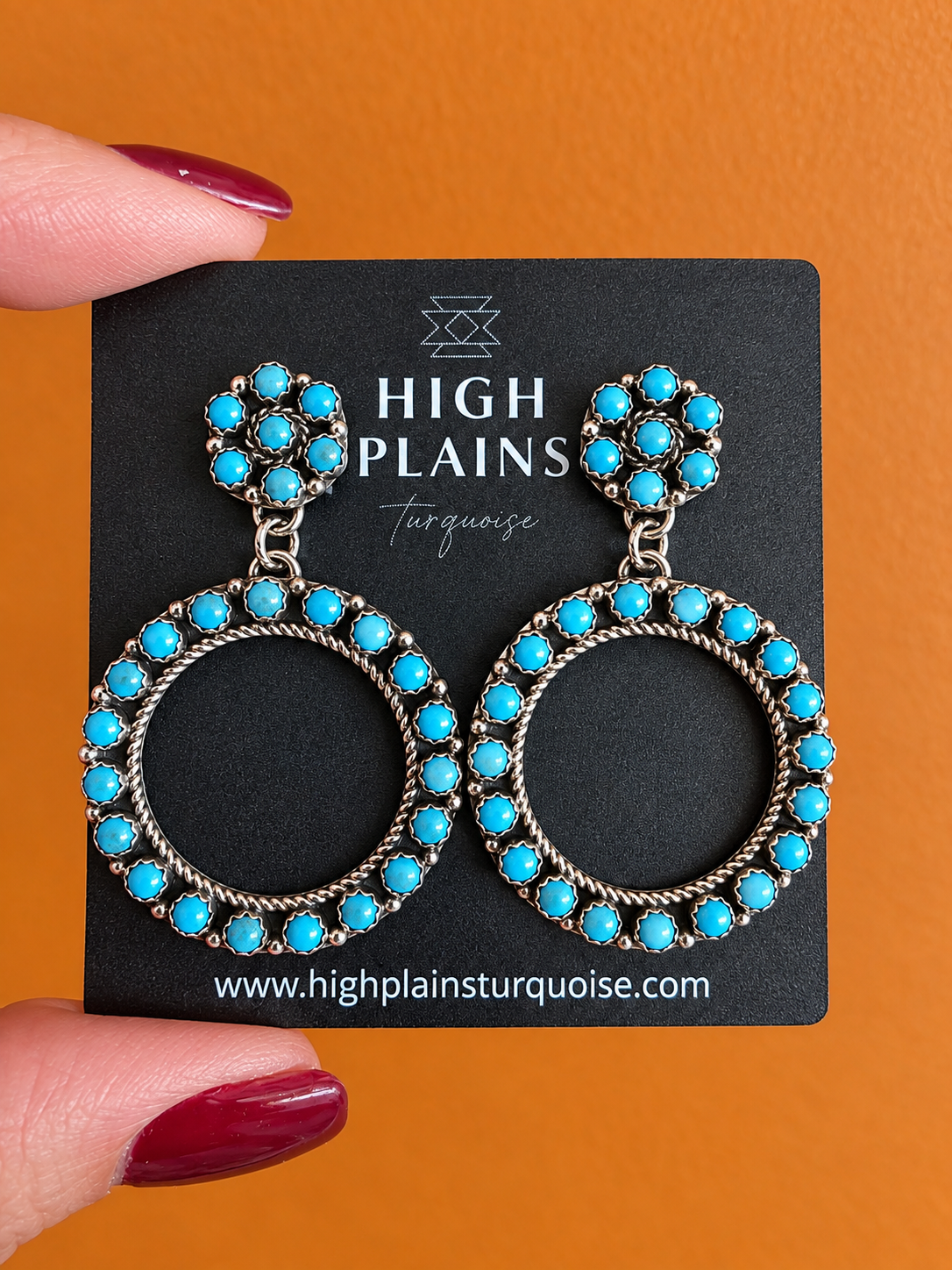 Zuni Sleeping Beauty Turquoise Halo Earrings