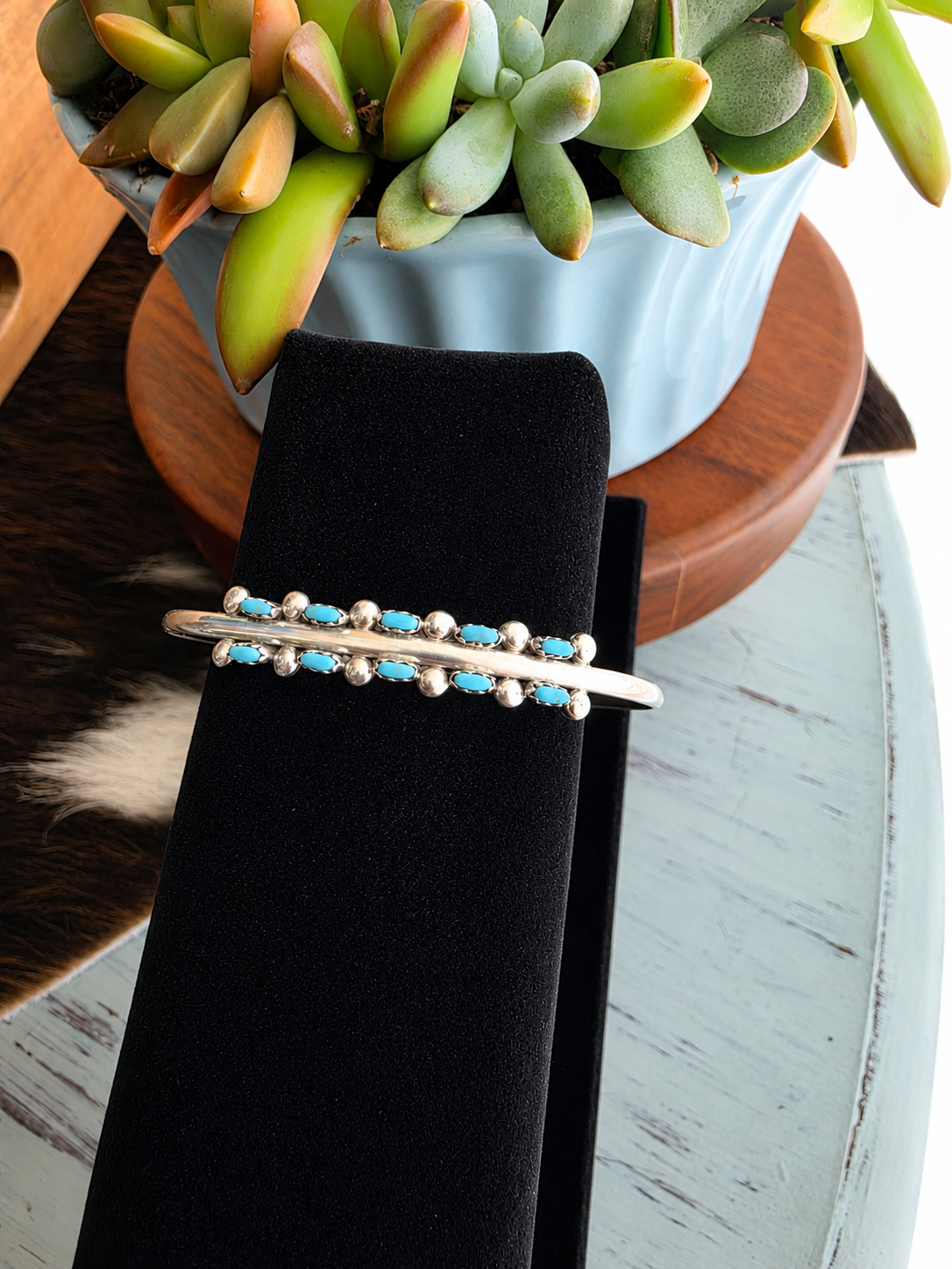Zuni Timeless Turquoise Stackable Cuff Bracelet