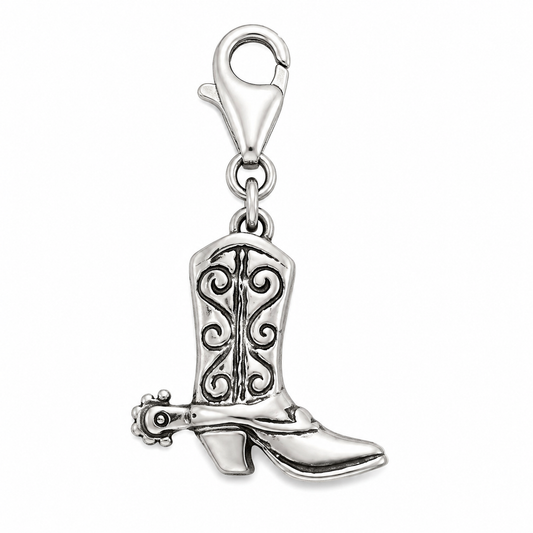 Sterling Silver Spur Boot Charm
