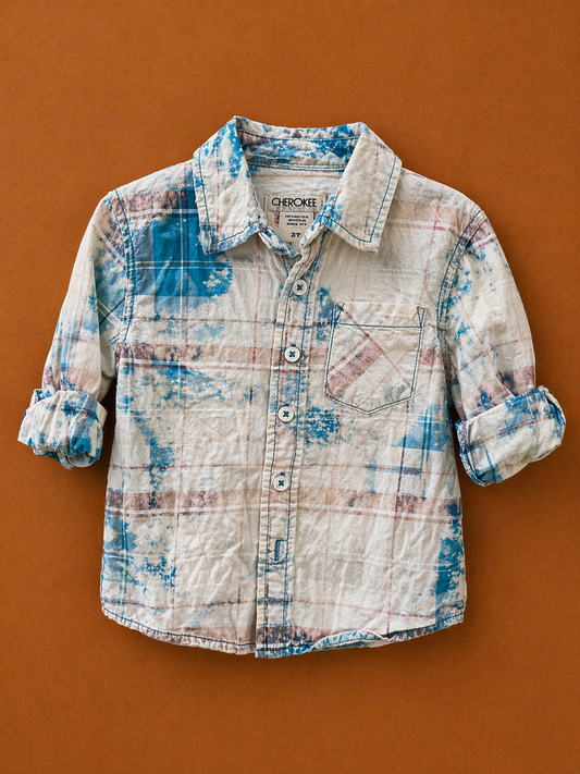 Gypsy Bow Cotton Button Up Shirt by Dolly Estelle - 18M