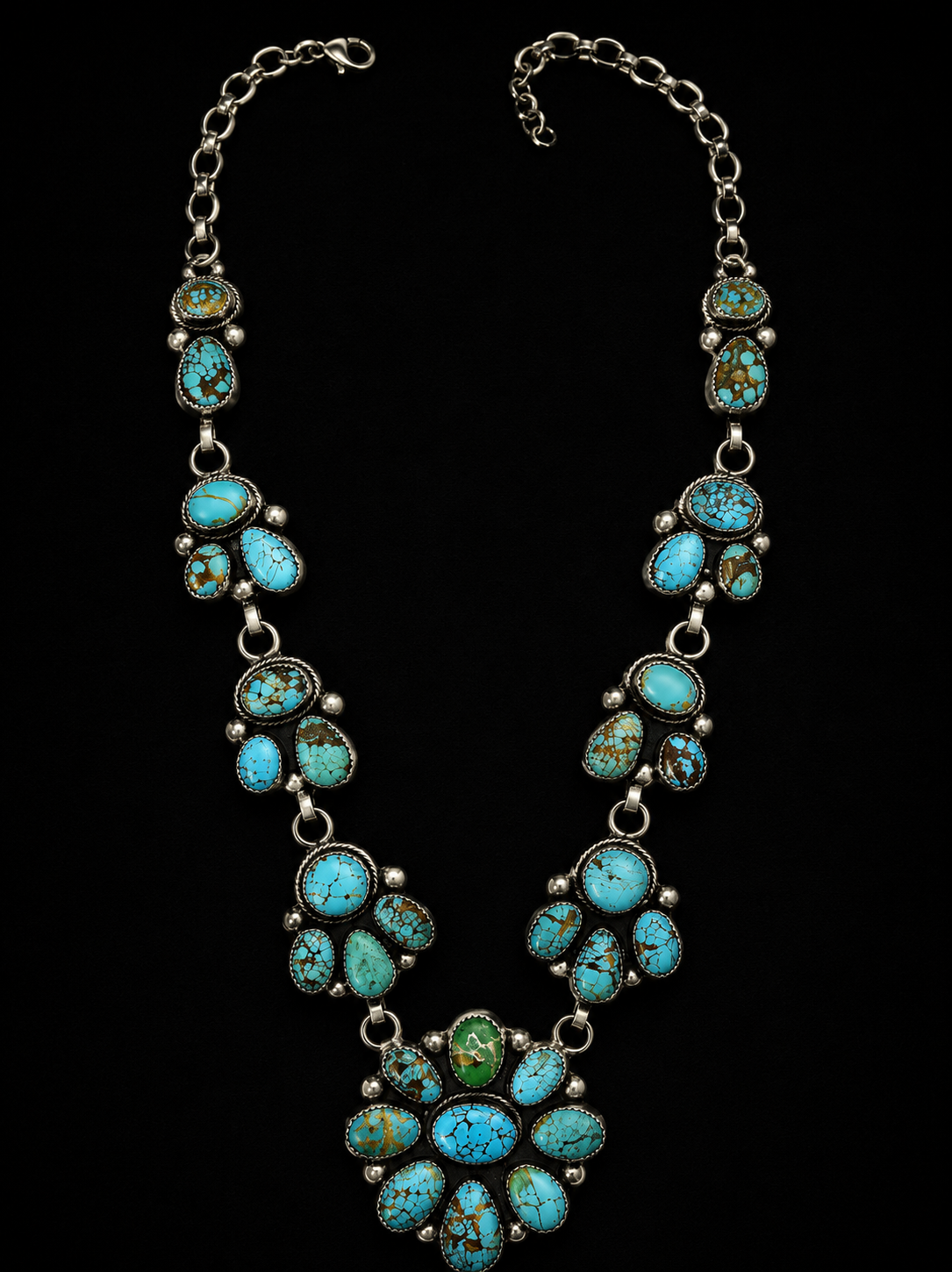 #8 Turquoise Cluster Statement Necklace