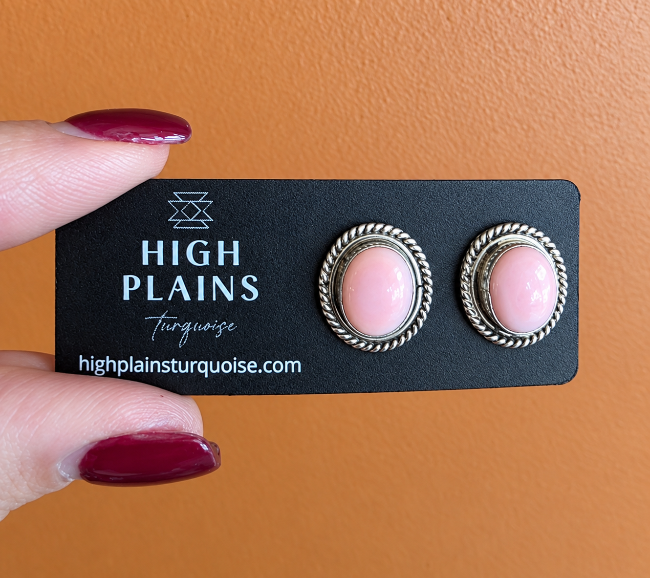 Pink Conch Button Studs