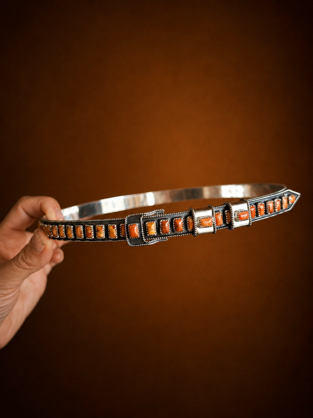 James Freeland Multi-Stone Sterling Silver Adjustable Hat Band