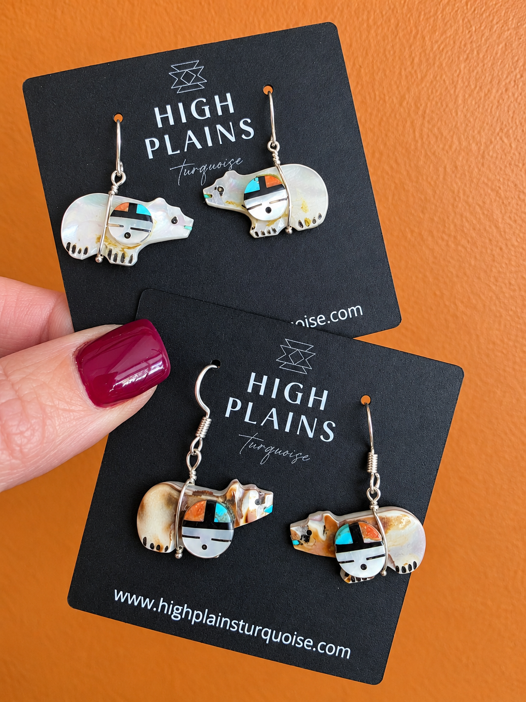 Zuni Bear Fetish Earrings