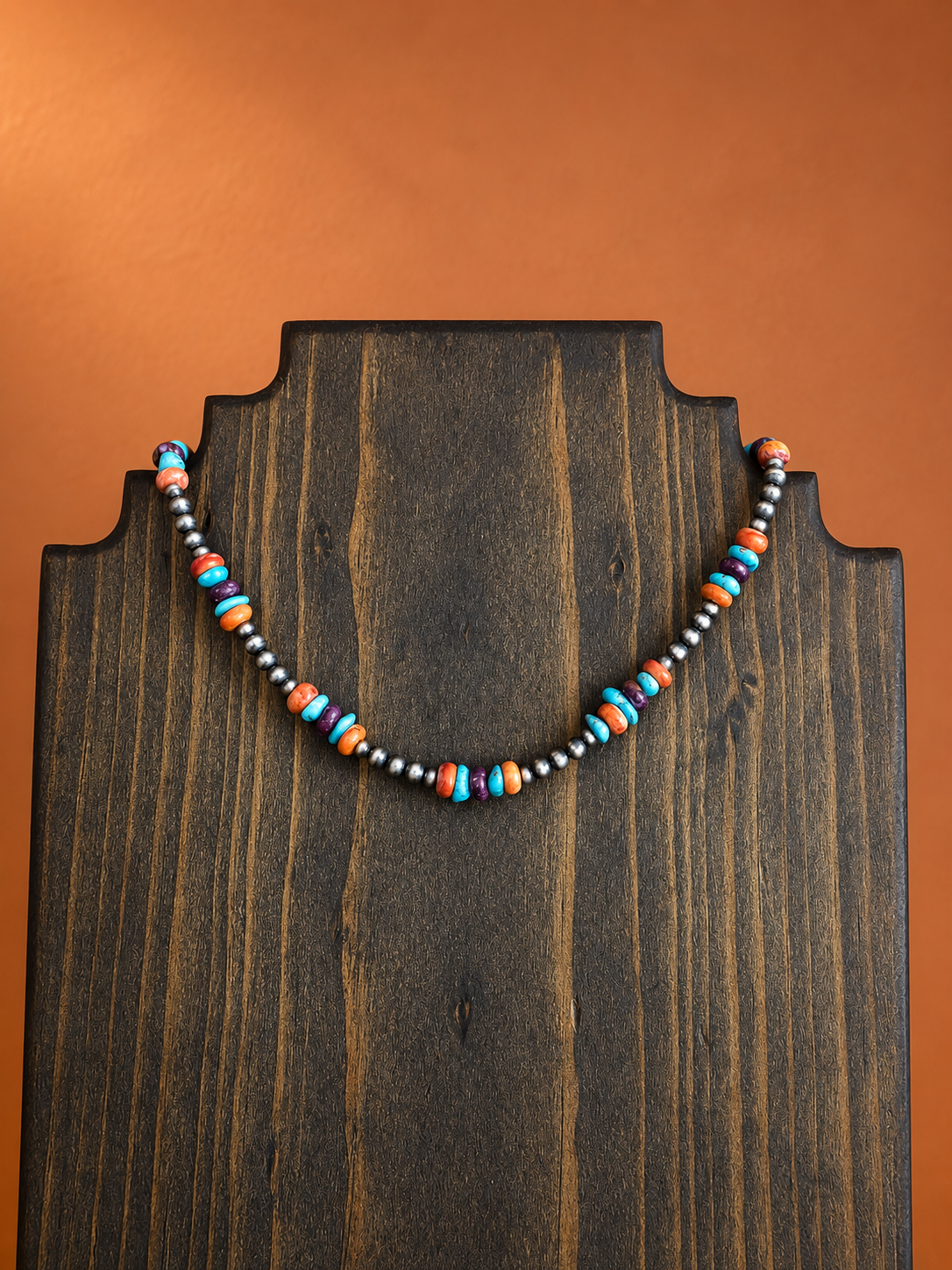 Colorburst Multi-Stone Sterling Bead Necklace