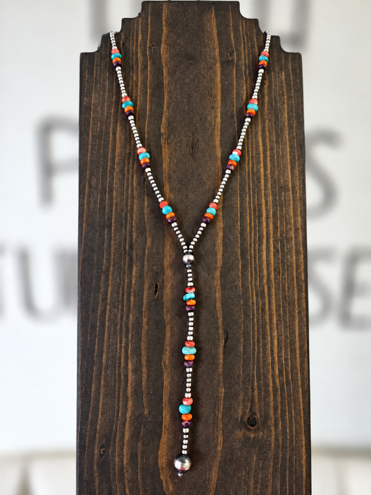 Southwest Confetti Lariat Necklace