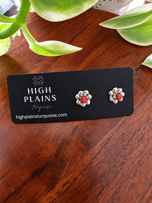 Mini Coral Floral Earrings