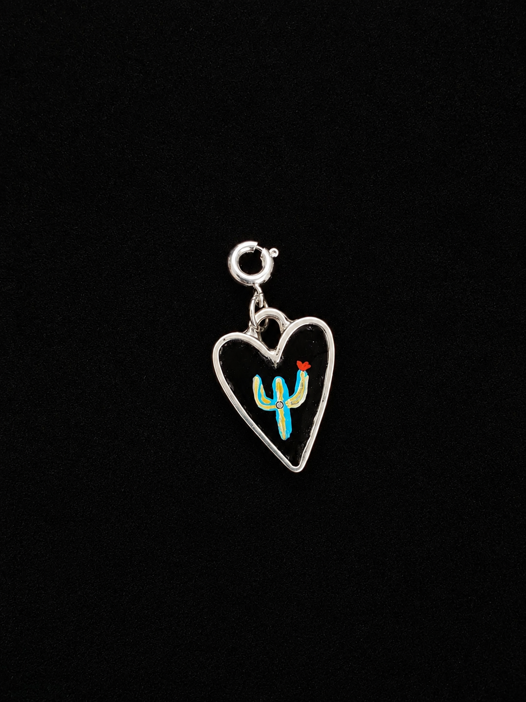 Stainless Steel Hand Painted Heart Charm