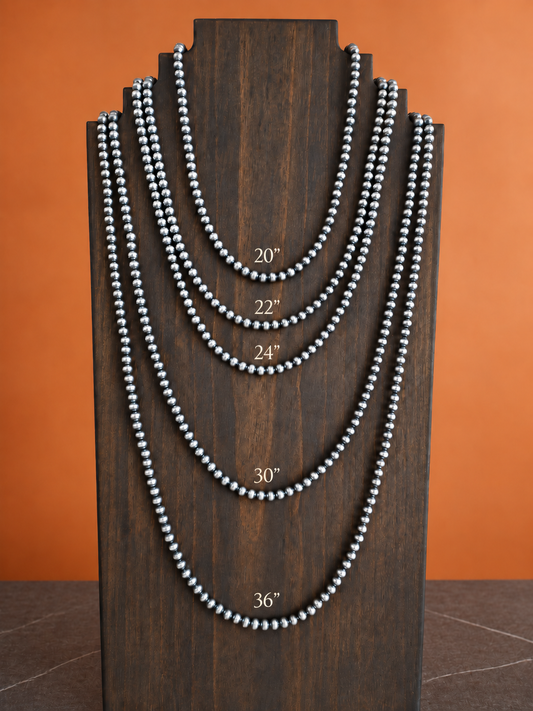 6mm Sterling Silver Bead Necklace
