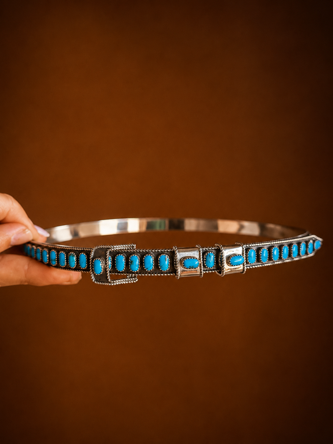James Freeland Multi-Stone Sterling Silver Adjustable Hat Band