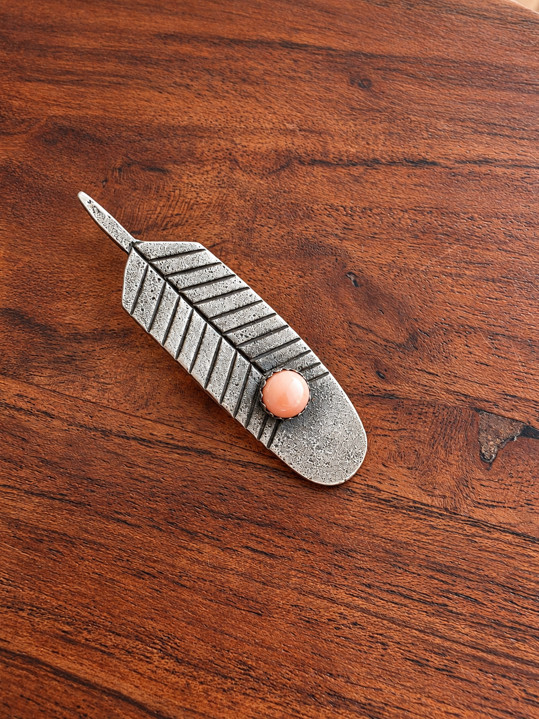 Blush Pink Feather Pin