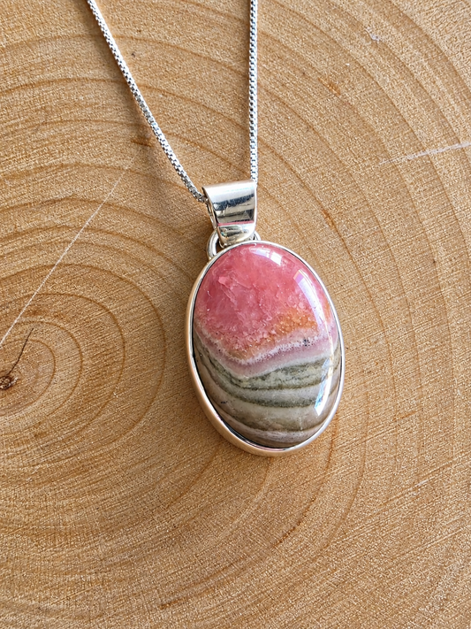 Rose Canyon Rhodochrosite Pendant Necklace