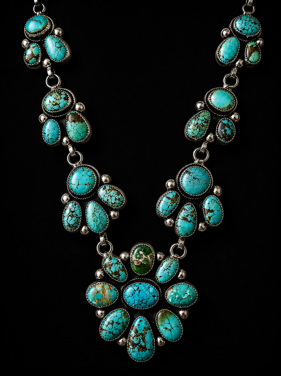 #8 Turquoise Cluster Statement Necklace