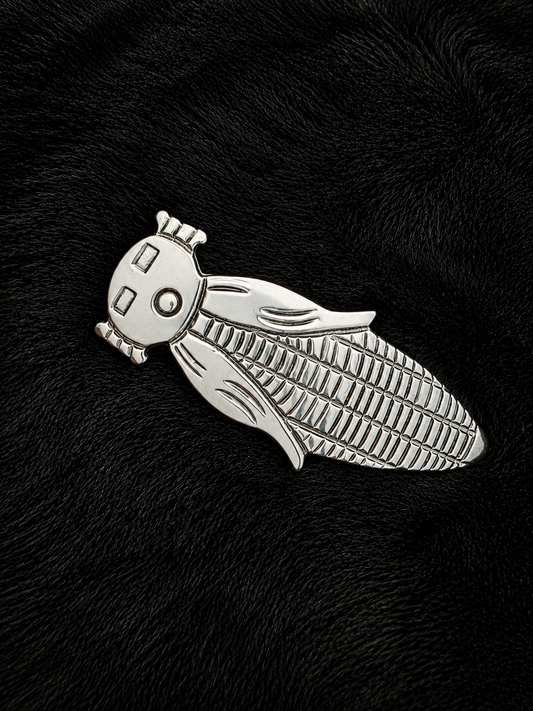 Stamped Sterling Silver Corn Maiden Pin / Pendant