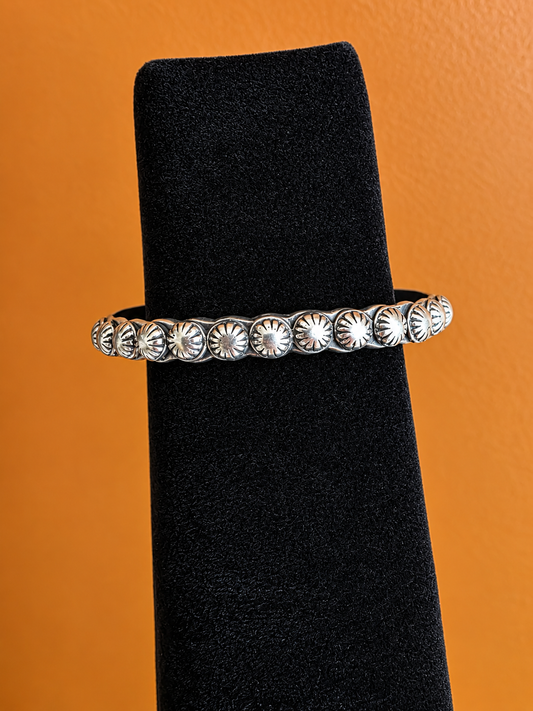 Heavy Gauge Sterling Rosette Stacker Cuff