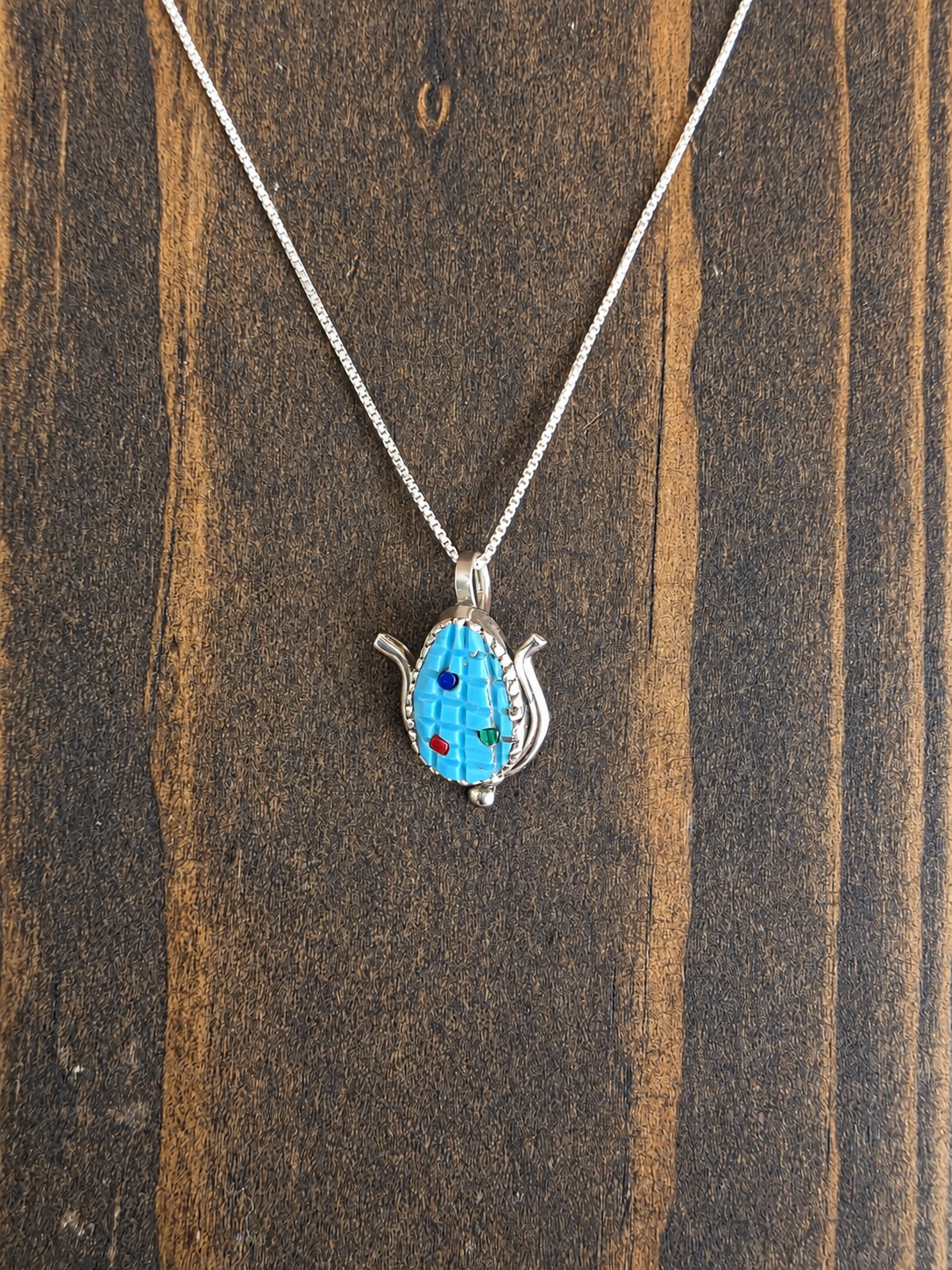 Zuni Turquoise Corn Pendant Necklace