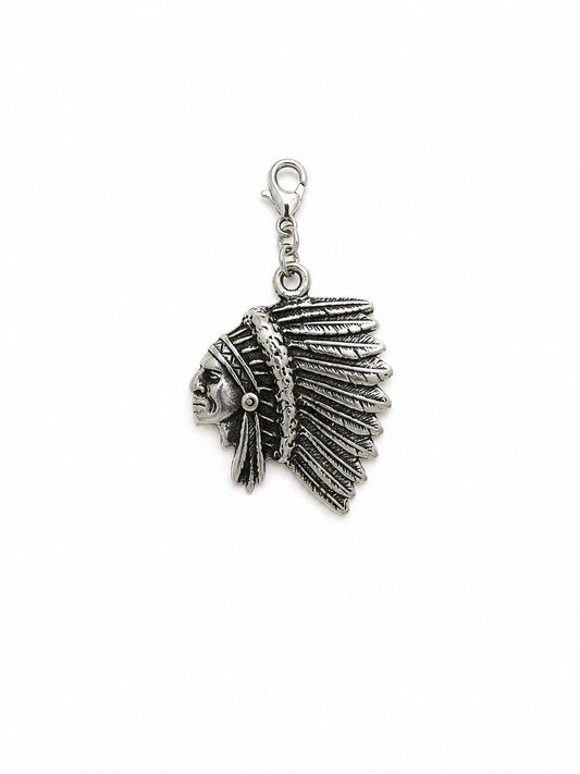 Sterling Silver Chief Head Charm