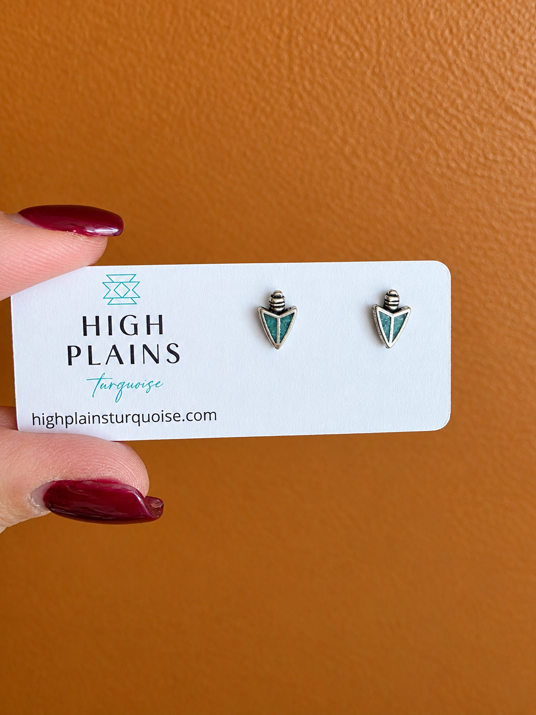 Turquoise Inlay Arrowhead Earrings