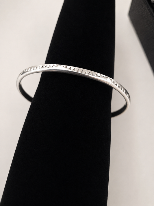 Elaine Tahe Stamped Sterling Flat Stock Stacker Cuff