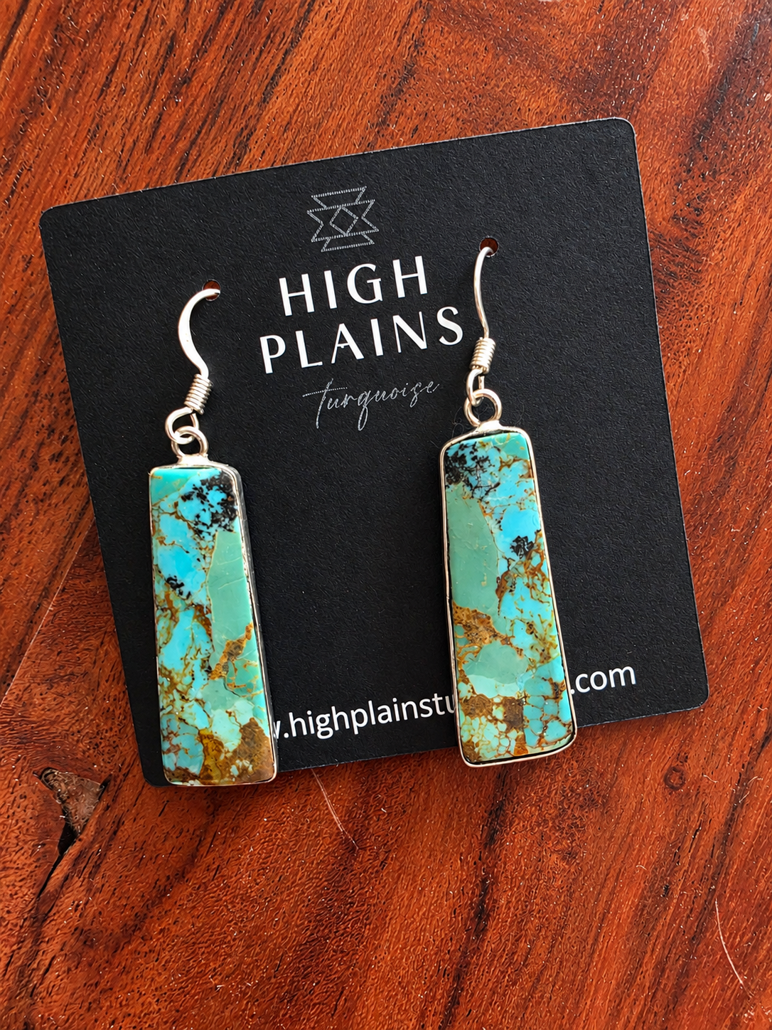 Santo Domingo Sterling Wrapped Turquoise Slab Earrings