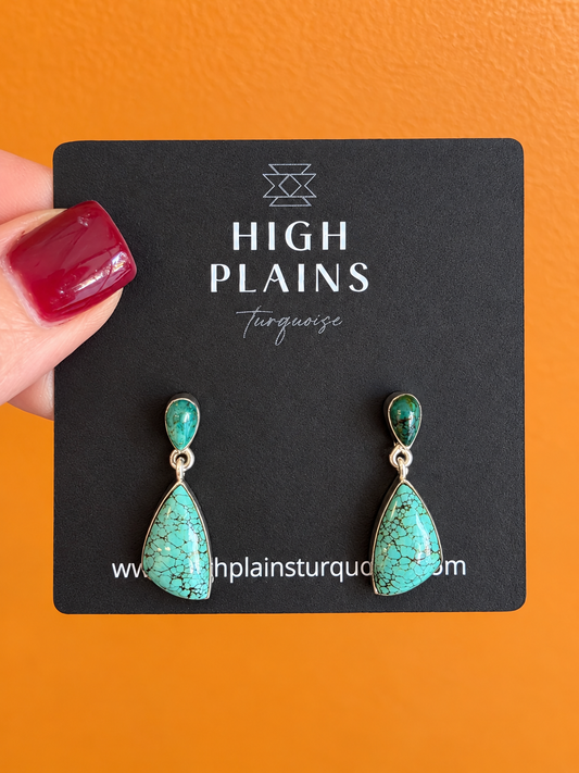 Prairie Green Turquoise Drop Earrings