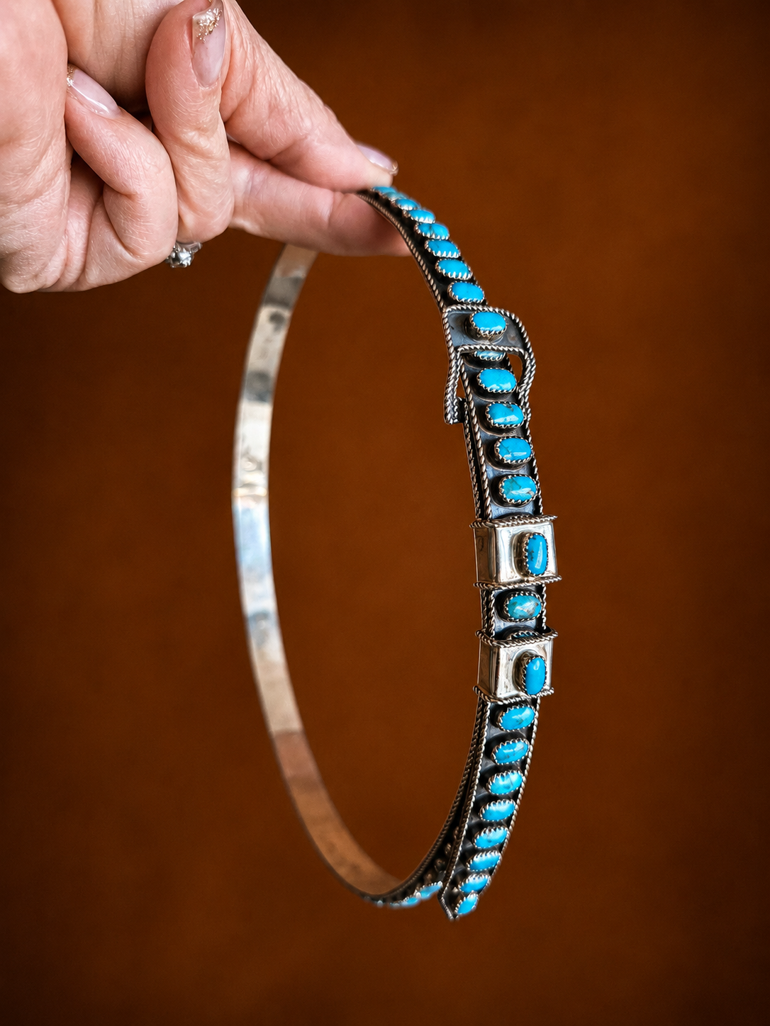 James Freeland Multi-Stone Sterling Silver Adjustable Hat Band