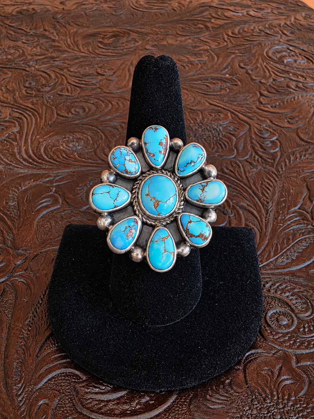 Golden Hills Turquoise Cluster Ring