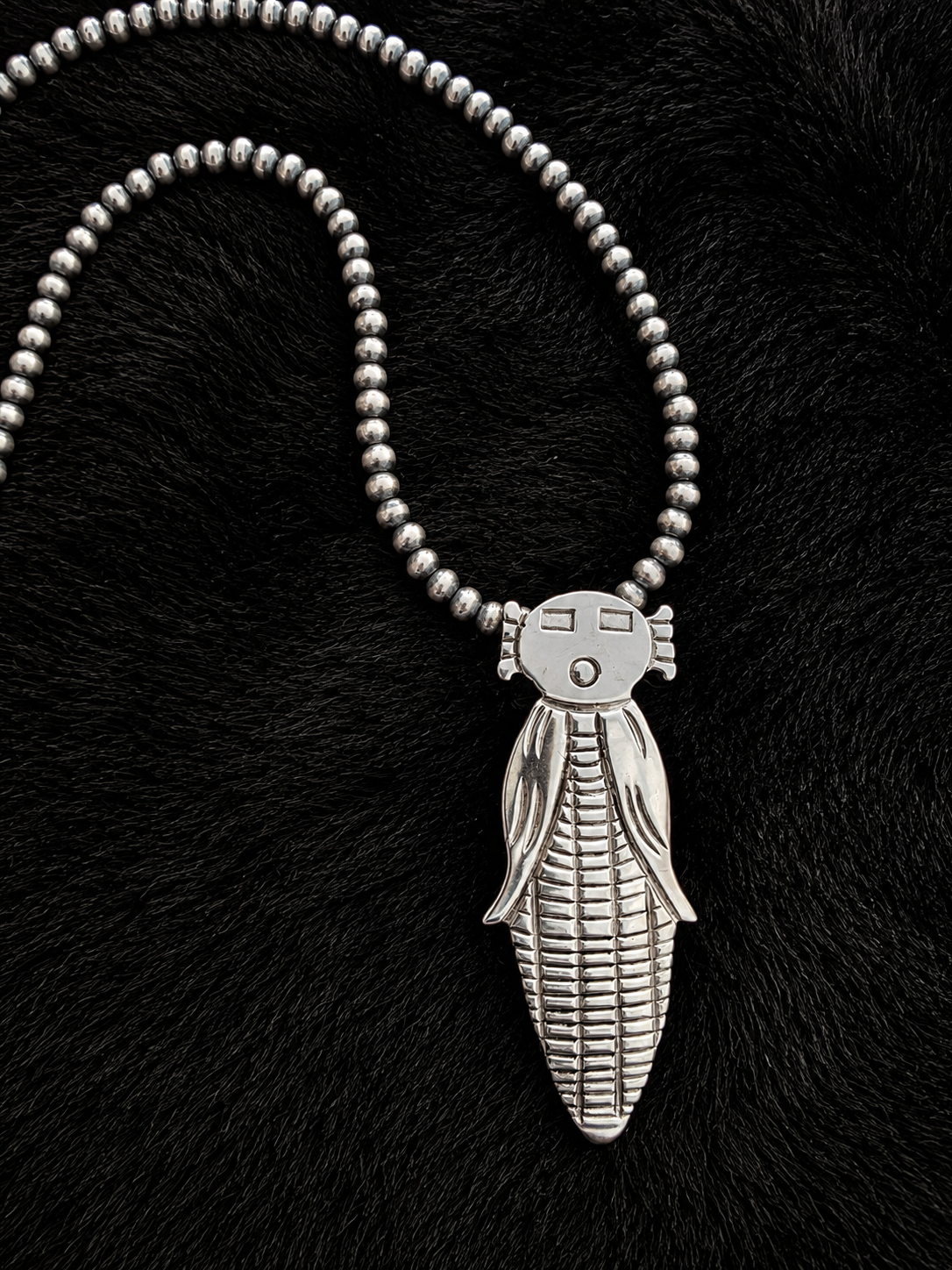 Stamped Sterling Silver Corn Maiden Pin / Pendant