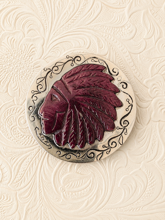 Purple Spiny Headdress Adjustable Sterling Silver Ring