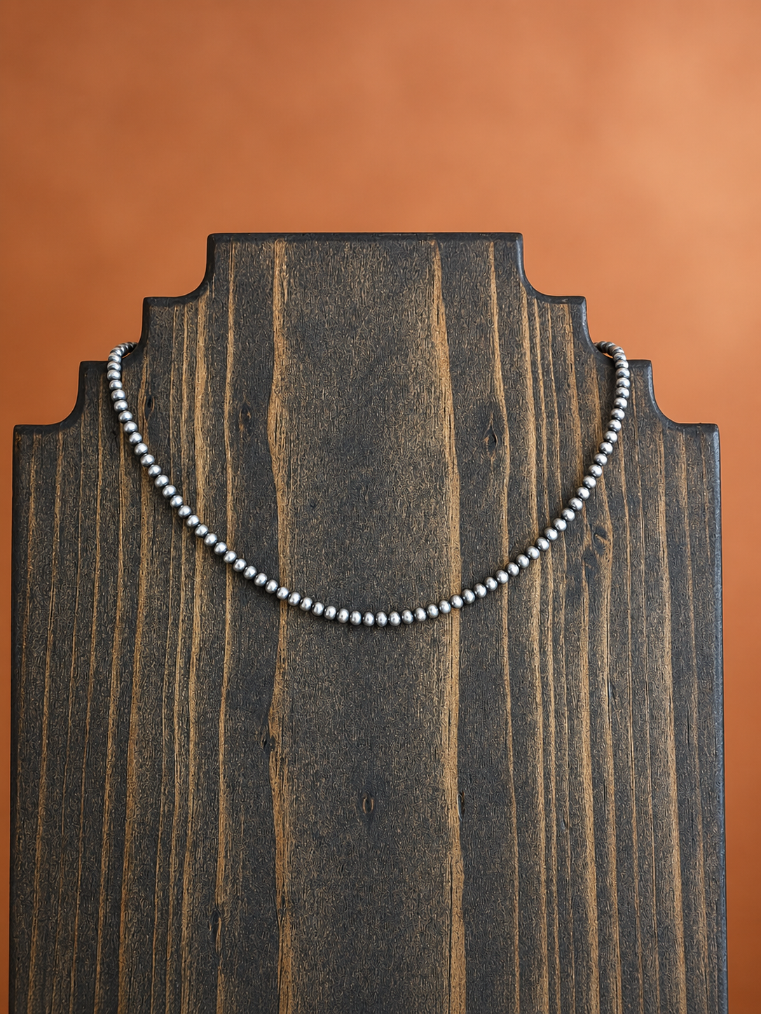 3mm Sterling Silver Beaded Necklace