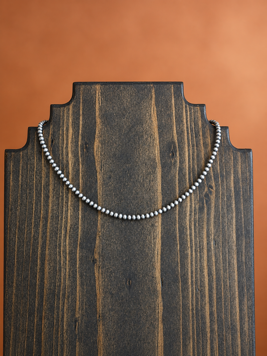 3mm Sterling Silver Bead Necklace